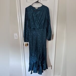 Elegant Teal Wrap Dress